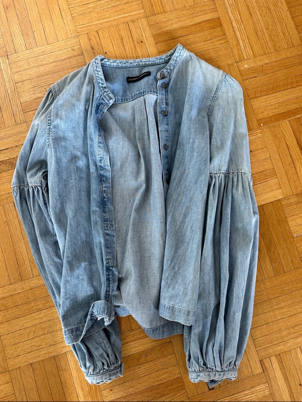 Citizens of Humanity Light Wash Vintage Denim Button-Up Shirt